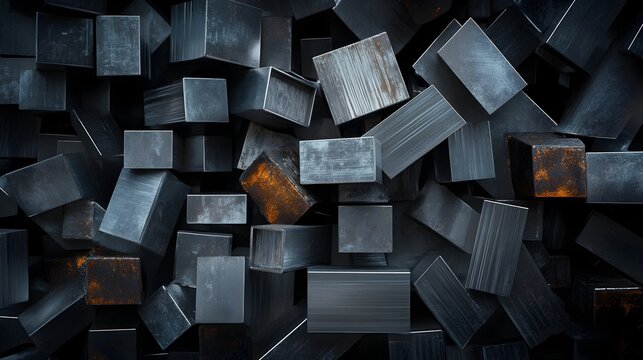 Dark Cuboidal Geometric Blocks Abstract Background