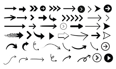 Right Arrows big black set icons, arrow icon, modern simple arrows, arrow vector collection cursor