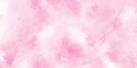 brush painted watercolor abstract painting background, fresh and blurry pink cloud sky, Pink backgrounds watercolor vintage grunge texture, Soft and cloudy watercolor stain of pink paint texture.