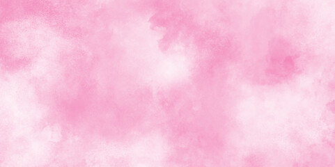 brush painted watercolor abstract painting background, fresh and blurry pink cloud sky, Pink backgrounds watercolor vintage grunge texture, Soft and cloudy watercolor stain of pink paint texture.