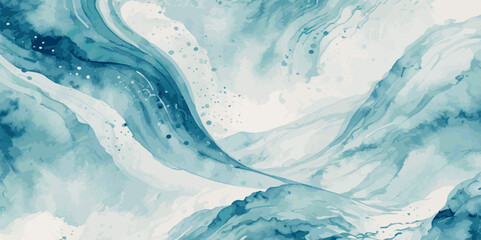 Obraz premium Seamless wave water ocean soft blue curve line background. Water ocean wave white and soft blue aqua, teal texture. Vector sea, wave, water background.