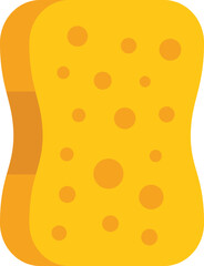 Simple vector illustration of a porous yellow sponge for cleaning