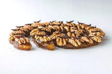 Obraz premium Delicious sweet kozinaki pieces isolated on white background