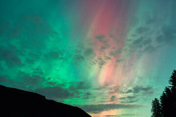 Green and Orange Aurora Borealis
