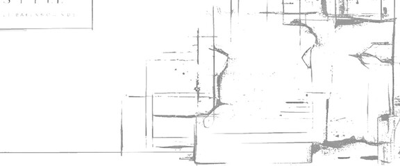 Vector vintage grunge texture overlays line sketch vintage wall texture white background.