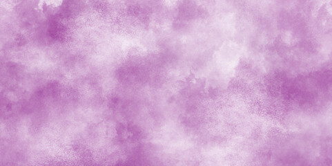 Beautiful and cloudy purple watercolor painting on old paper texture, Ink effect light magenta color shades gradient purple watercolor background, Bright pastel purple colored painted grunge texture.