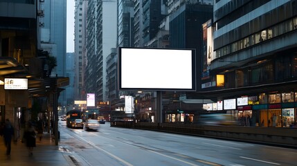 Bustling City Nightlife with Illuminated Skyscrapers and Rush Hour Traffic