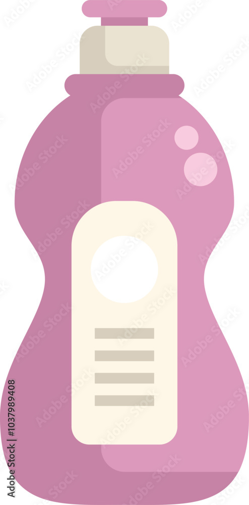 Canvas Prints Pink plastic bottle containing cleaning product or shampoo with blank label, isolated on white background