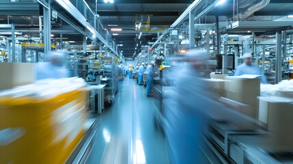 Modern Automated Warehouse with Equipment and Inventory