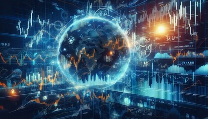 Futuristic Financial Analysis and Data Visualization Workspace