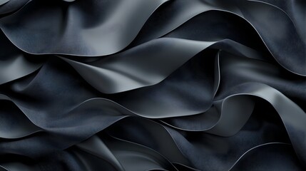 Fototapeta premium Dramatic Crumpled Black Fabric Abstract Background