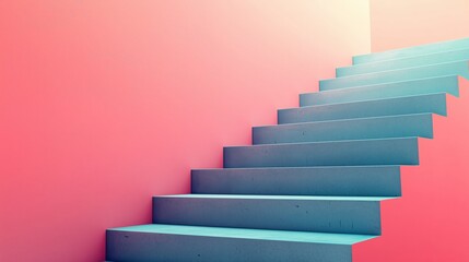 Obraz premium Modern Staircase Leading Upwards with Soft Colors