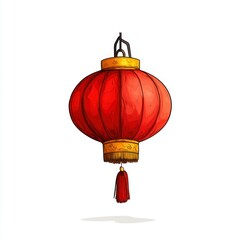 Obraz premium Vibrant Chinese New Year Lanterns in Yellow and Red for Festive Celebrations