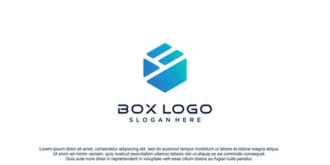 Box icon vector logo design with creative concept Premium Vector