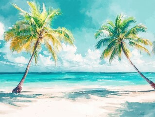 Obraz premium Palm Trees on Beach