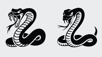 Fototapeta premium Angry Snake Logo, Angry Snake Vector, Snake Logo, Animal Logo