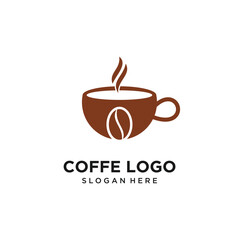 Coffe icon vector logo design with creative concept Premium Vector