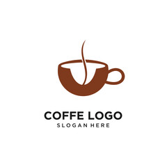 Coffe icon vector logo design with creative concept Premium Vector