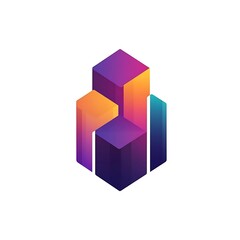 Obraz premium A modern, abstract logo featuring geometric shapes in vibrant gradient colors.