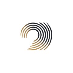 A stylized graphic design featuring curved lines forming the number two, emphasizing modernity.