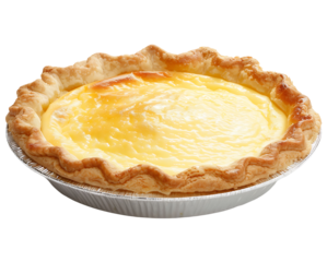 Creamy Custard Pie with Golden Crust on transparent background