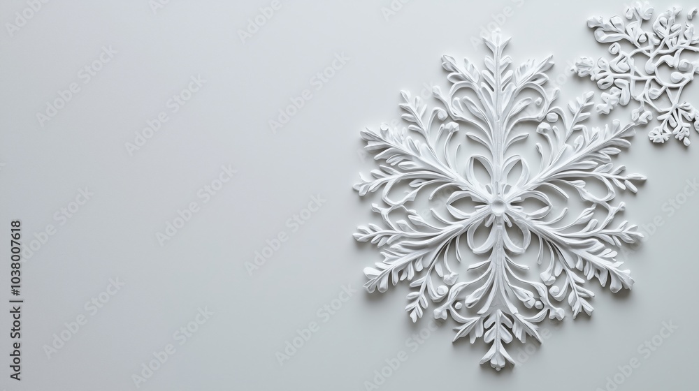 Poster delicate snowflake on light background