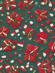 Fototapeta premium elegant christmass seamless pattern. walpaper wall
