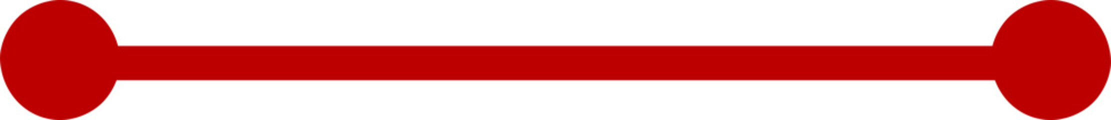 red line with balls isolated with transparent background