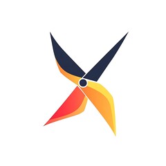 A stylized logo featuring a dynamic, abstract design with vibrant colors.