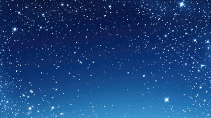 Starry Sky with Bright Distant Stars and Deep Blue Background