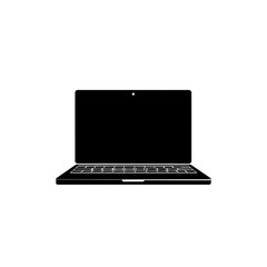 Fototapeta premium A simple silhouette of a laptop with a blank screen, symbolizing technology and communication.
