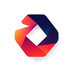 A stylized geometric logo with vibrant gradient colors.