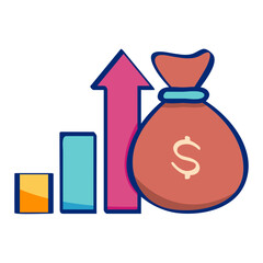 Investment icon in a hand-drawn style