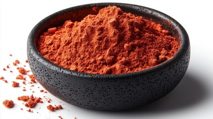 Close-up of Red Powder in Black Bowl