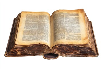 An open book on a white backdrop, isolated. Generative Ai