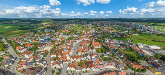 Ausblick auf Monheim in der Monheimer Alb im schwäbischen Kreis Donau-Ries