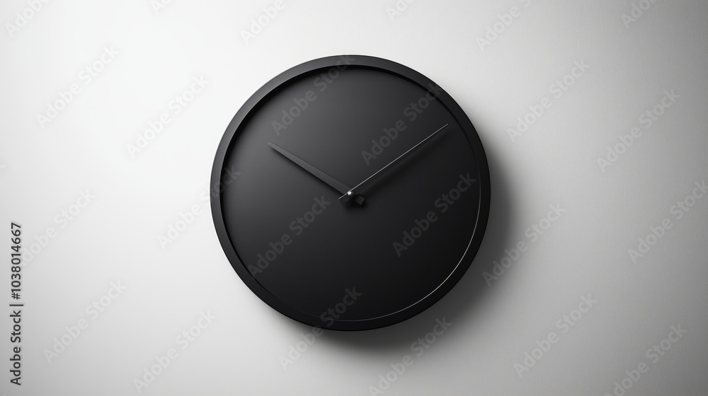 Poster simple minimalist black clock without numbers