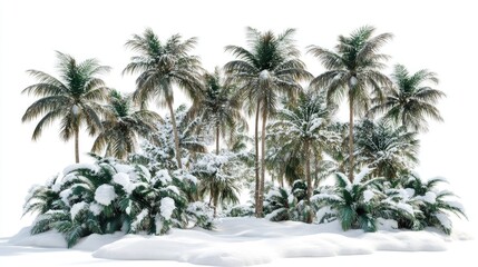 Fototapeta premium Palm Trees Covered in Snow