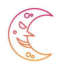 Crescent moon Halloween, horror, Mystery, and Scary Gradient Line Icon