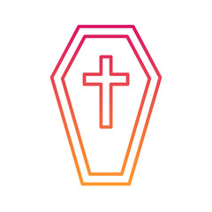 Fototapeta premium Dead Coffin Halloween, horror, Mystery, and Scary Gradient Line Icon