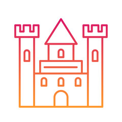 Mansion castle Halloween, horror, Mystery, and Scary Gradient Line Icon