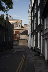 Narrow street with Doctor parking spaces - Botolph Lane - Cambridge - Cambridgeshire - England - UK