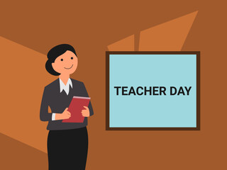 World Teachers Day creative concept flat illustration