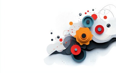 Colorful abstract shapes on a white background