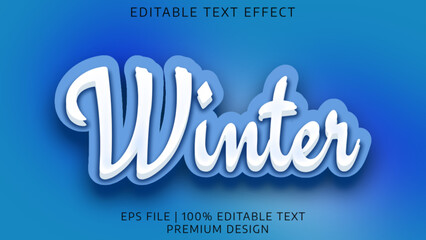 winter 3d style text effect graphic style