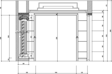 Vector sketch illustration of the silhouette of a classic vintage European Roman Greek house interior design 