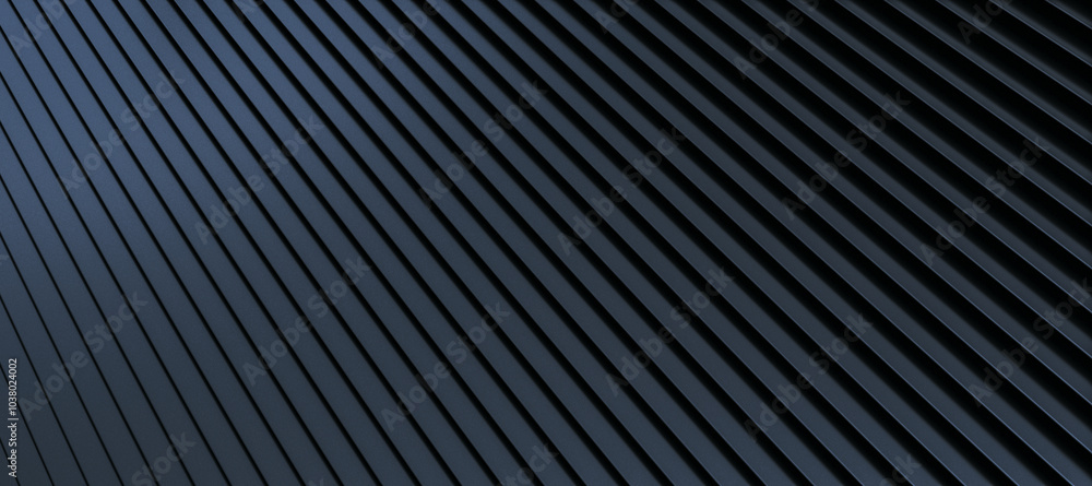 Aufkleber Dark diagonal lines creating a textured geometric background. 3D Rendering