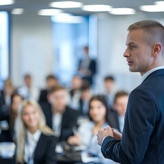 Business Presentation in a Modern Office Setting