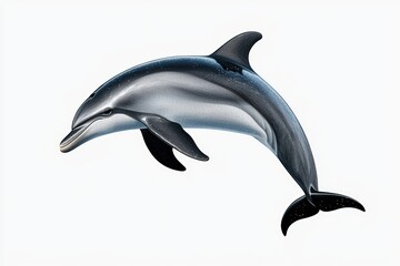 Obraz premium Dolphin, white isolated background