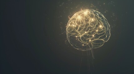 Fototapeta premium a minimalist depiction of the human brain as a luminous crystal palace, with intricate corridors of thought and chambers of memory